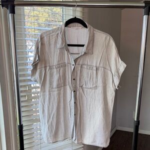 Jane and Delancey Light Gray Button Down Shirt